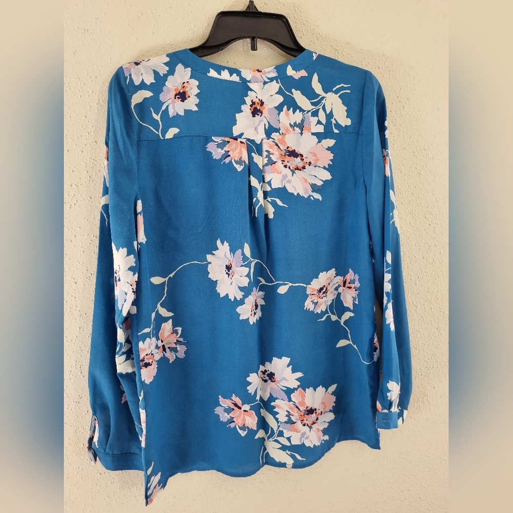 Joie Michi Blue Floral Printed Silk Blouse Size S. New With Tags. - Picture 3 of 10